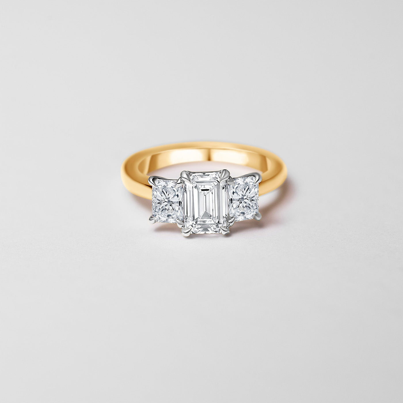 The Delilah - Radiant Cut Diamond Three Stone Ring