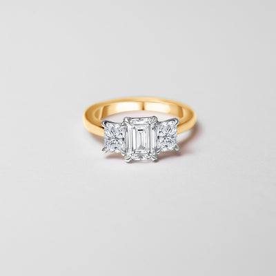 The Delilah - Radiant Cut Diamond Three Stone Ring