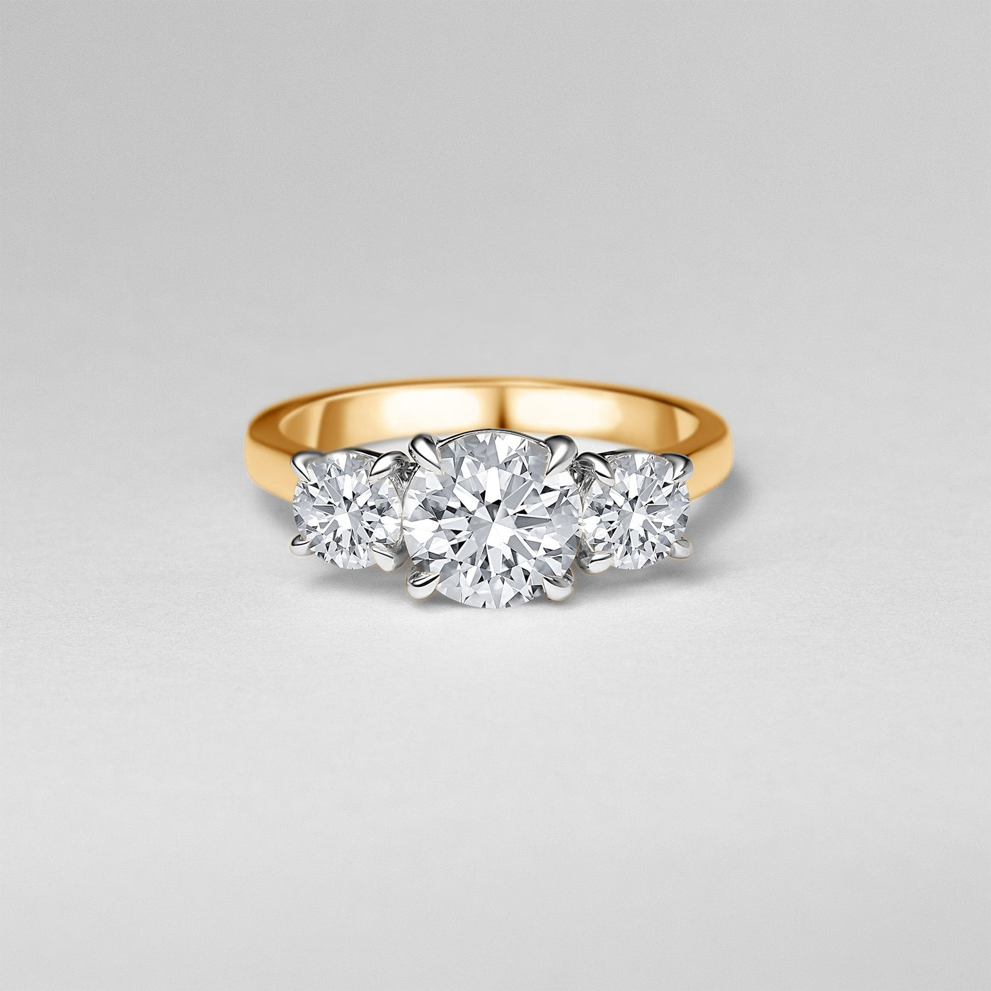 The Ophelia - Round Brilliant Cut Diamond Three Stone Ring