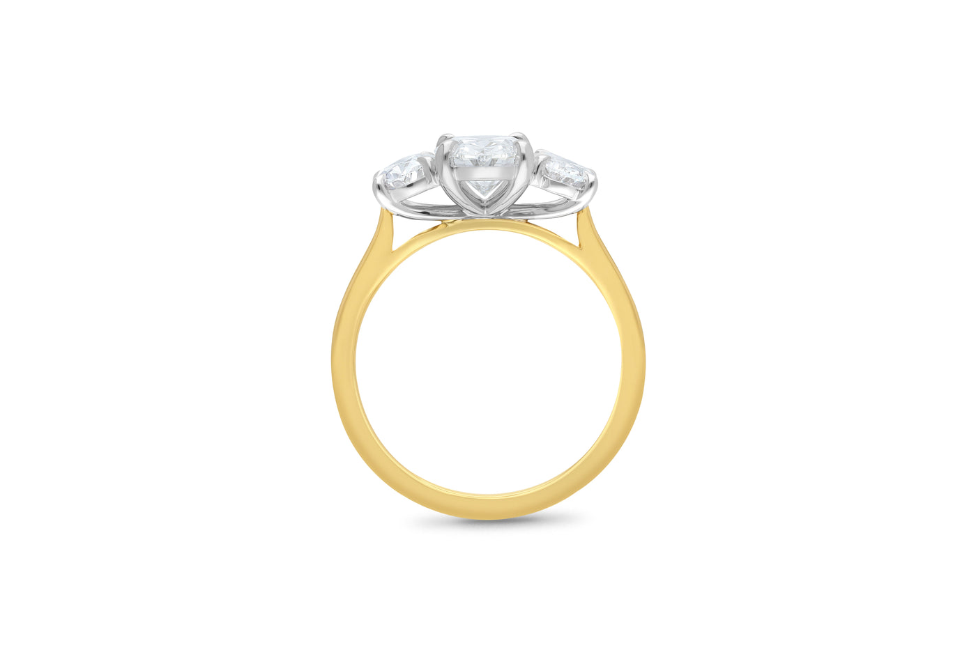 The Zara - Oval Brilliant Cut Diamond Three Stone Ring