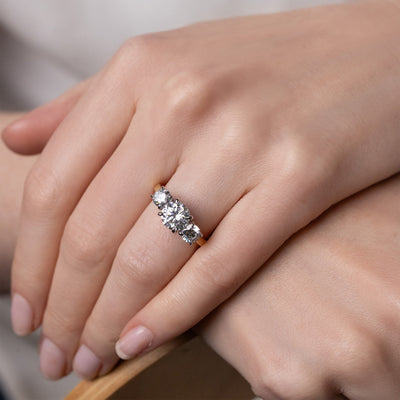 The Ophelia - Round Brilliant Cut Diamond Three Stone Ring