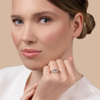 The Delilah - Radiant Cut Diamond Three Stone Ring