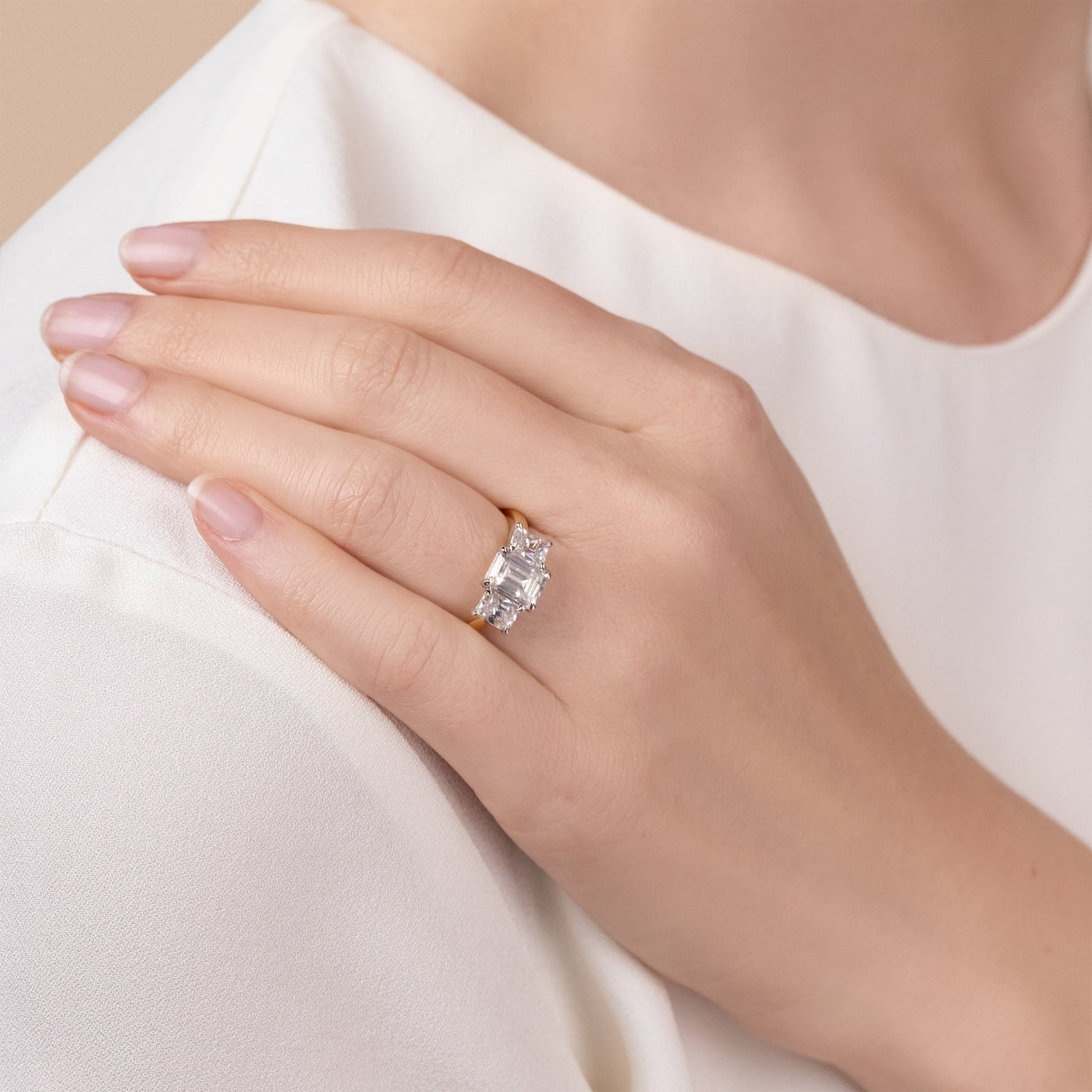 The Delilah - Radiant Cut Diamond Three Stone Ring