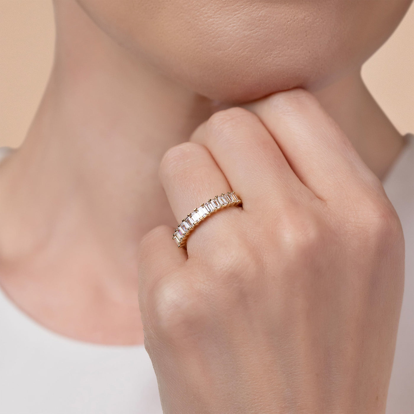 The Raquel - Radiant Cut Diamond Band Ring