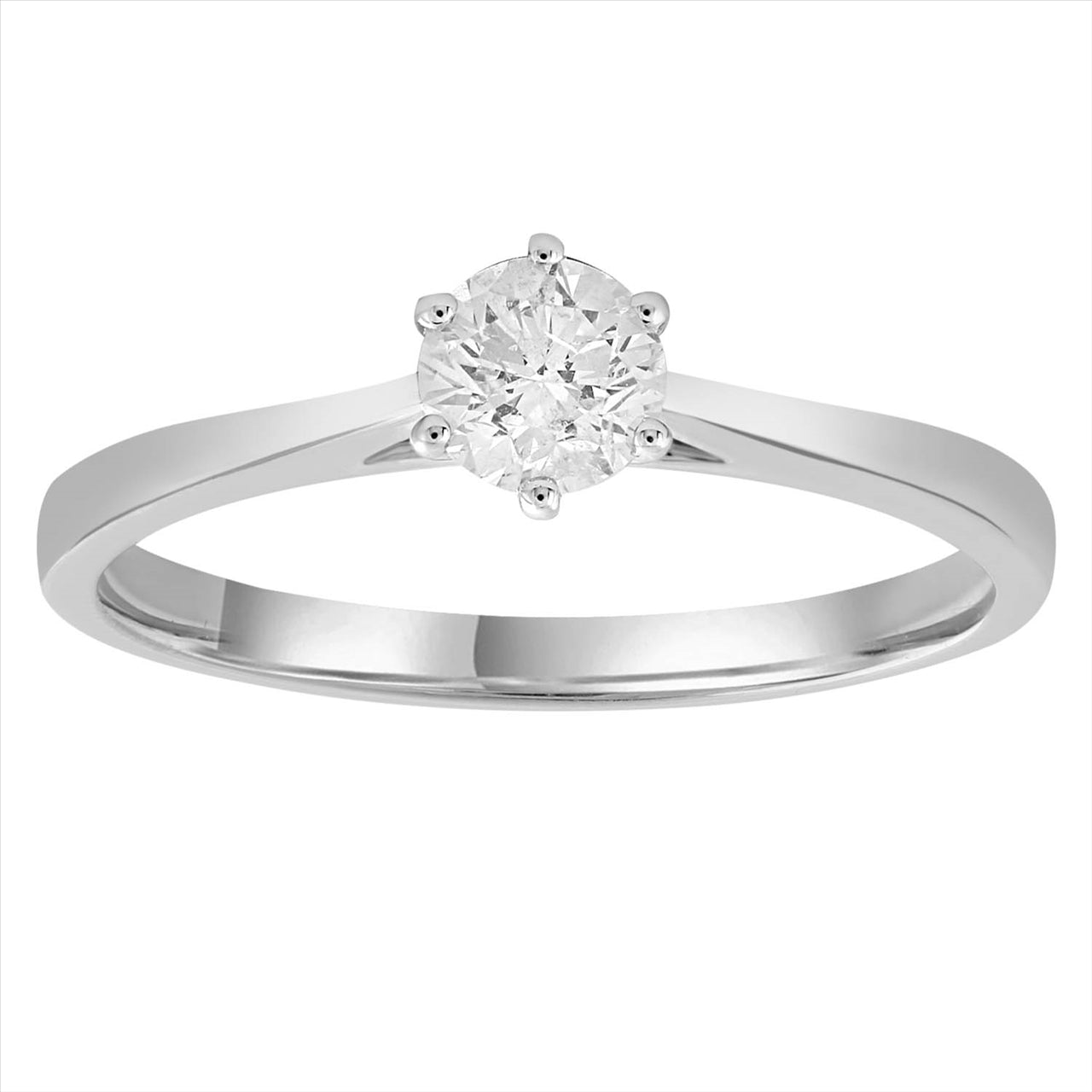 9Ct White Gold 0.50Ct Diamond Solitaire Engangement Ring