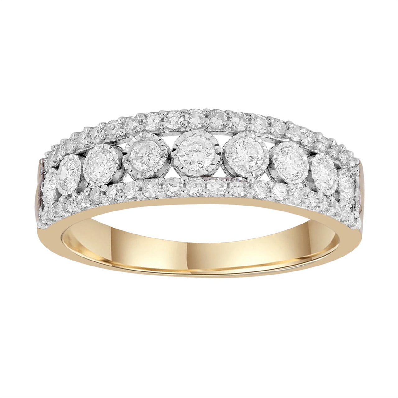 9Ct Yellow Gold 0.50Ct Diamond Dress Ring