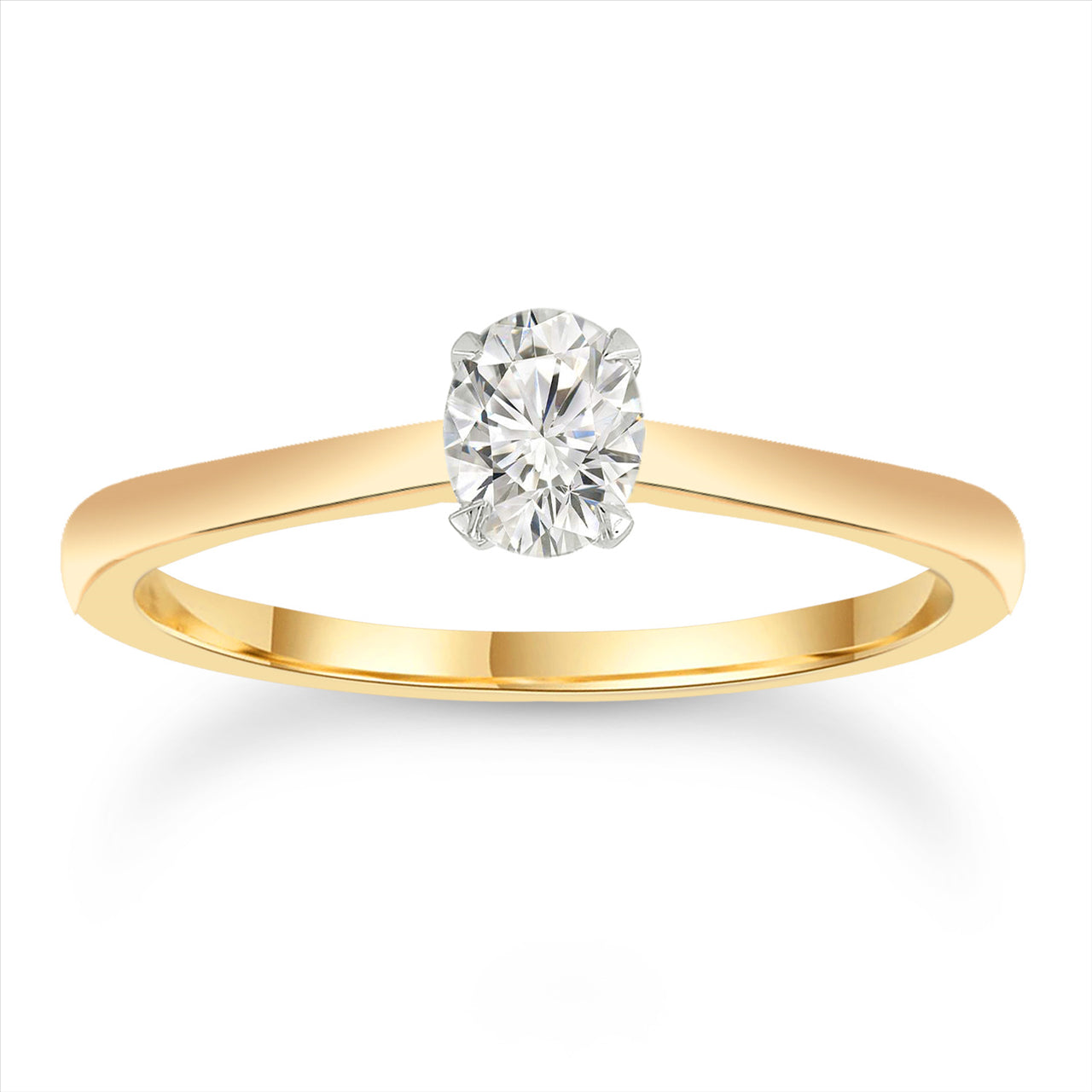 9Ct Yellow Gold 0.30Ct Oval Diamond Engagement Ring