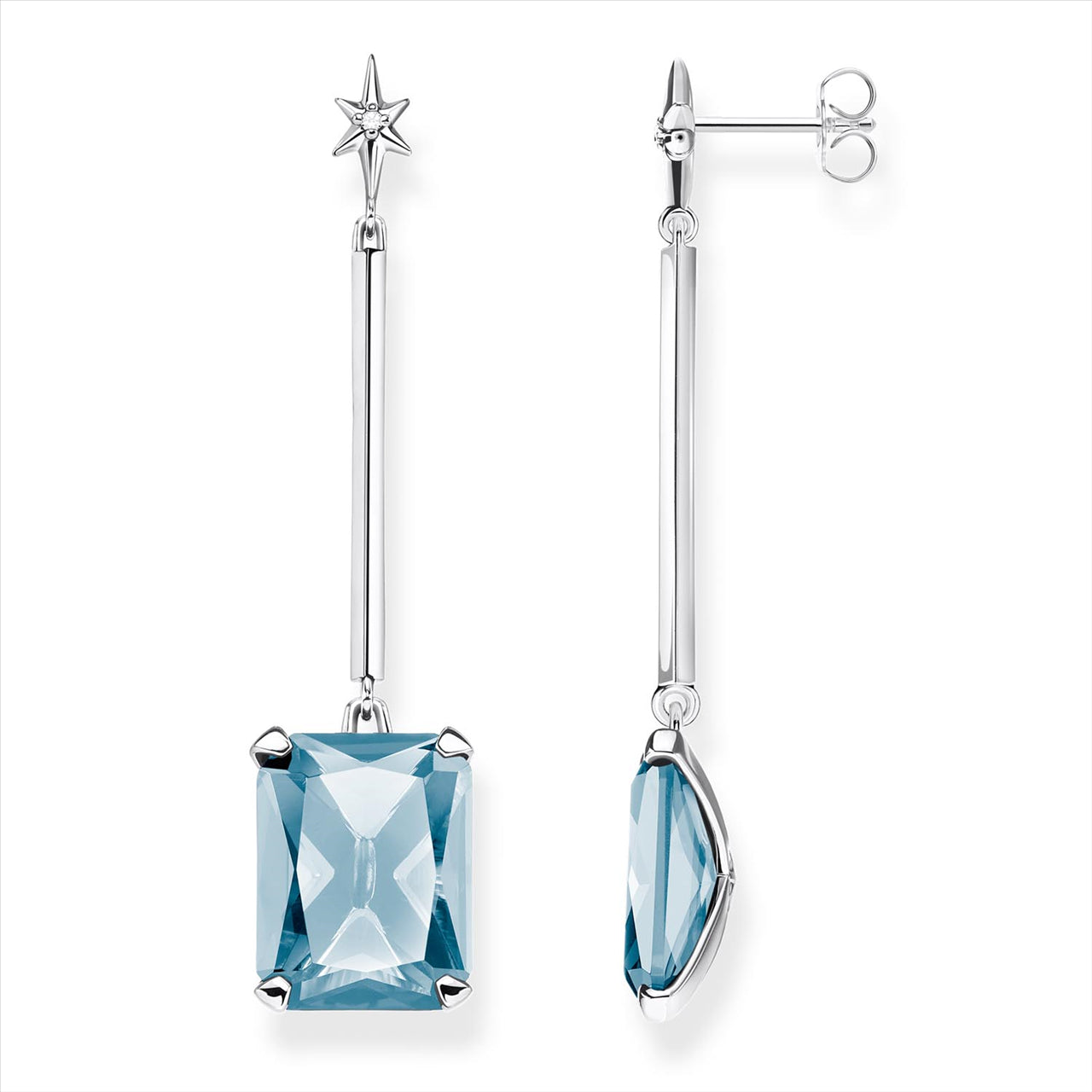 Thomas Sabo Silver Aqua Cubic Zirconia Drop Studs