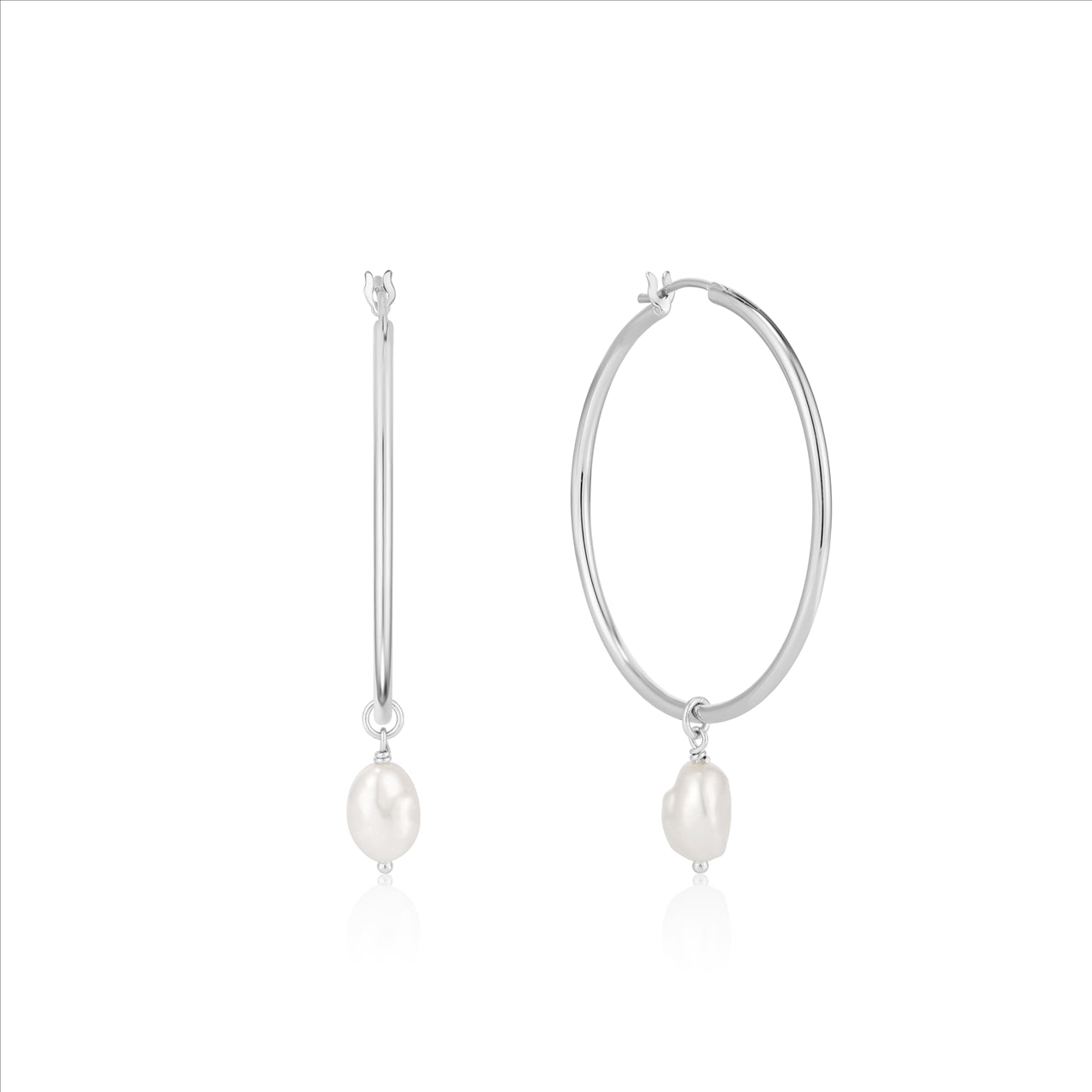 Ania Haie Silver Pearl Hoops