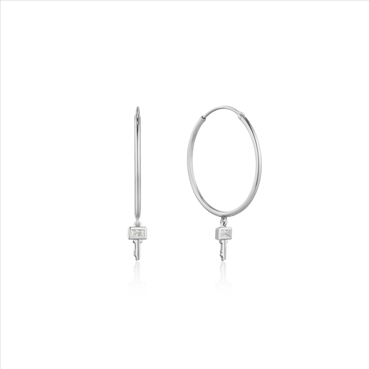 Ania Haie Silver Key Hoop Errings