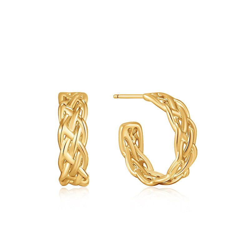 Ania Haie Gold Plated Robe Chunky Hoop Earrings